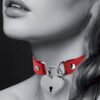 Collier ras de cou BDSM cadenas cœur rouge ou noir