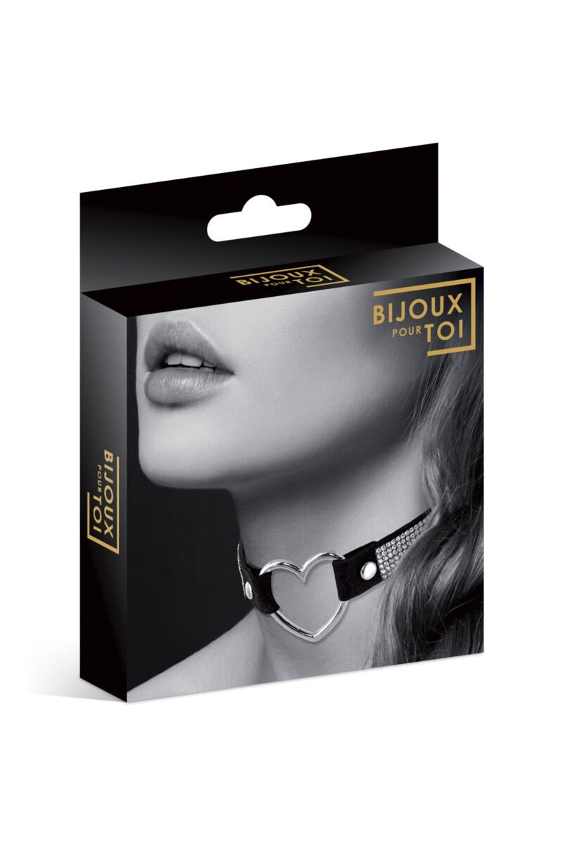 Collier ras de cou Fetish cœur et strass
