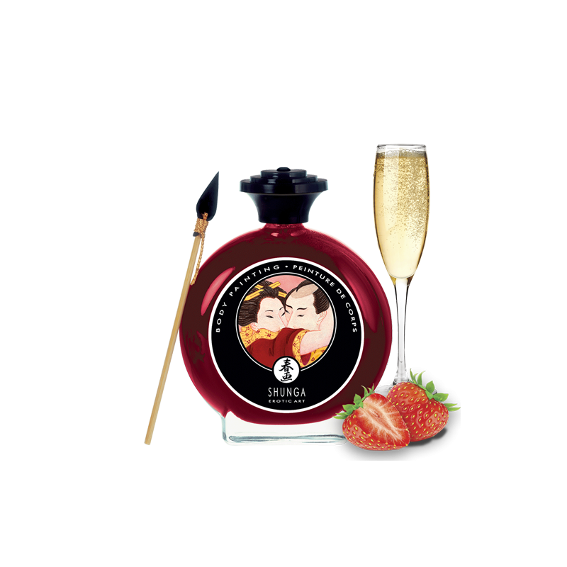Peinture de corps comestible fraise champagne